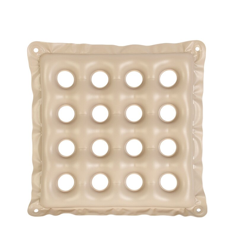 Massage Kussen Lucht Opblaasbare Zitkussen Met Warmte Verzegeld Bouw Rolstoel/Home/Office Seat Pad Bolster Cojines Kussen: 16 hole beige