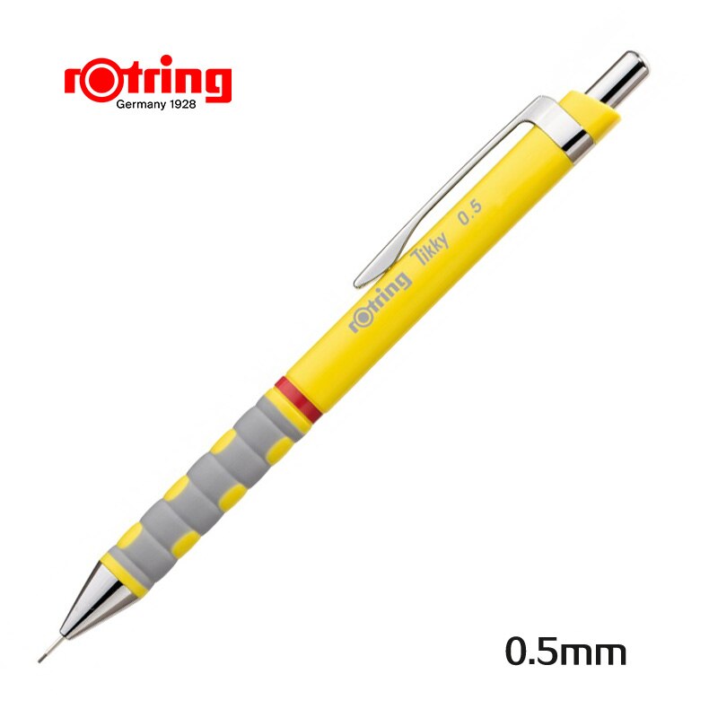 Roterende tikky mekanisk blyant 0.35mm/0.5mm/0.7mm/1.0mm blyblyanter til skolegrafittegning af blyantkunstforsyninger: Gul 05mm