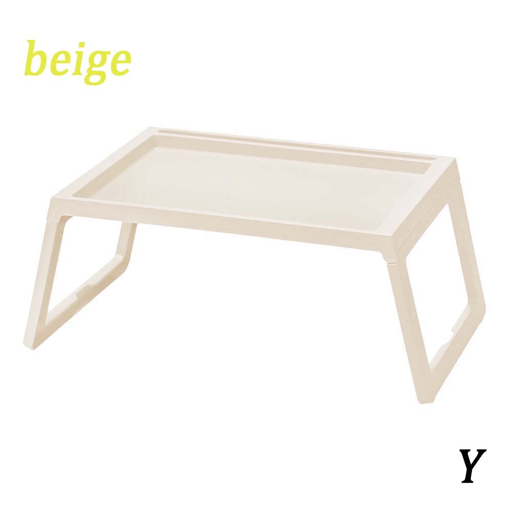 Folding Laptop Table Stand Portable Study Desk Plastic Foldable Computer Desk for Bed Sofa Breakfast Bed Tray Serving Table: beige