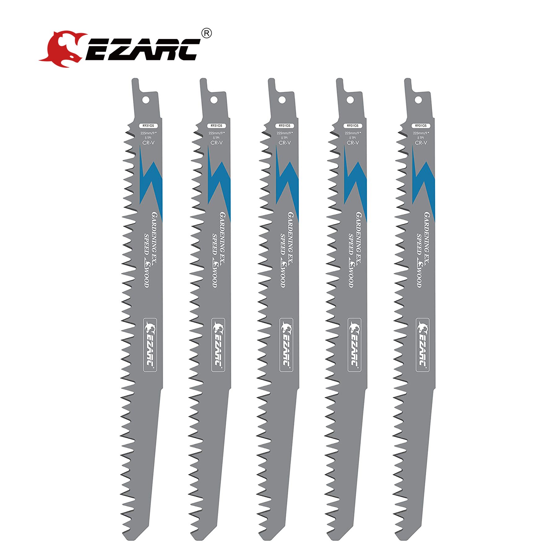 EZARC Wood Pruning Reciprocating Saw Blade Sharp Ground Teeth For Wood Fast Cutting 5TPI Parkside Multi Cutter Blade(5-Pack): WHITE