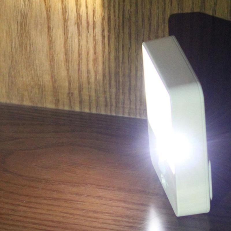 Ronde LED Night Lamp Plastic Lijm Menselijk Lichaam Inductie Sensor Babykamer Slaapkamer Home Gang Nood Wit Licht