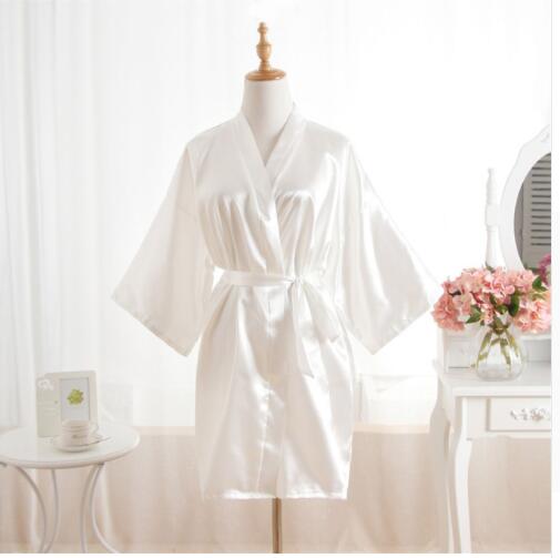 Vrouw Badjas Pyjama Zijde Bruidsmeisje Bruid Gewaad Sexy Vrouwen Korte Satijnen Bruiloft Kimono Gewaden Nachtkleding Nachtjapon Jurk J-Wit: XL / green
