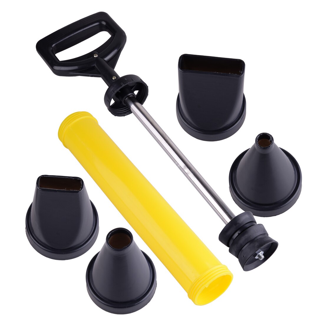 Letaosk rostfritt stål tätningsbruk pistol murbruk skopa cement applikator spruta med 4 munstycken för normal injektering, epoxibruk