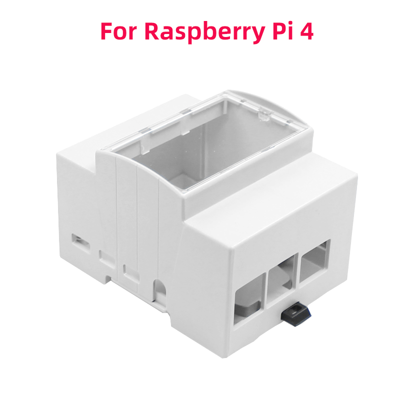 Raspberry Pi 5 4 3 ABS caja eléctrica carril DIN carcasa Modular disipador de calor de aluminio opcional ventilador de refrigeración para Pi 4 /3B + /3B: Rojo