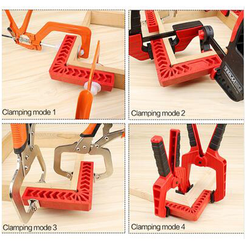 2pcs 90 Deg L Shape Square Right Angle Clamps Corner Clamping Ruler 4inch