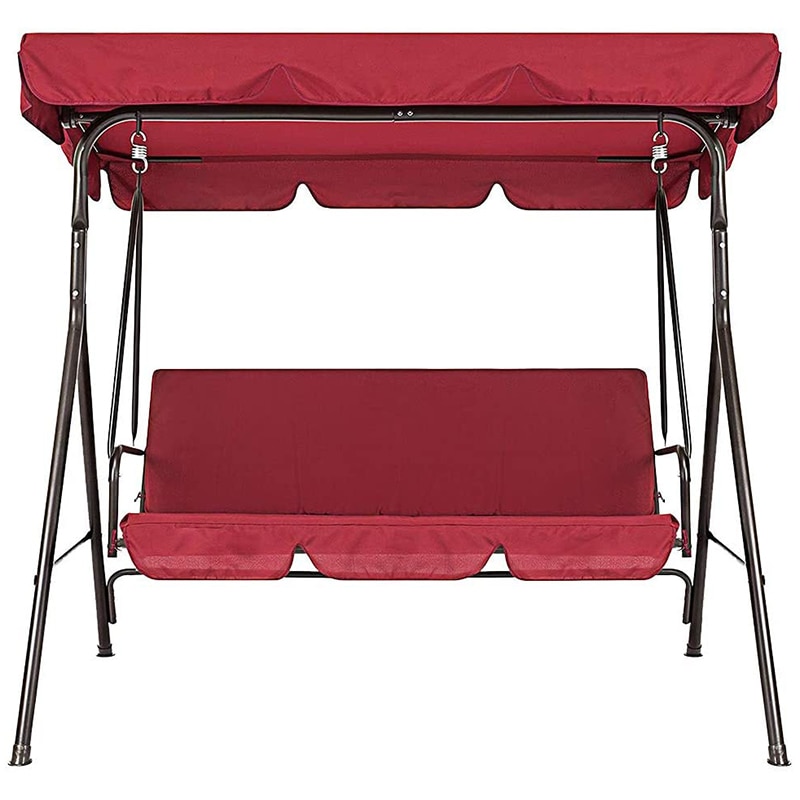 Terrassegynge 2 stk / sæt universal havestol støvtæt 3- personers udendørsbetræk vandtæt gyngestol topbetræk (rød)