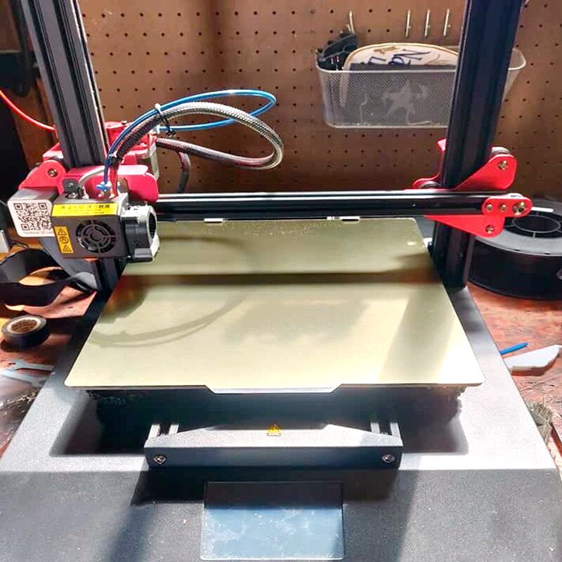 ENERGETIC-Plataforma de impresión PEI aplicada de hoja de acero de resorte personalizada, Base magnética para cama de impresora 3D Snapmaker 2 A350, 335x365mm, nueva