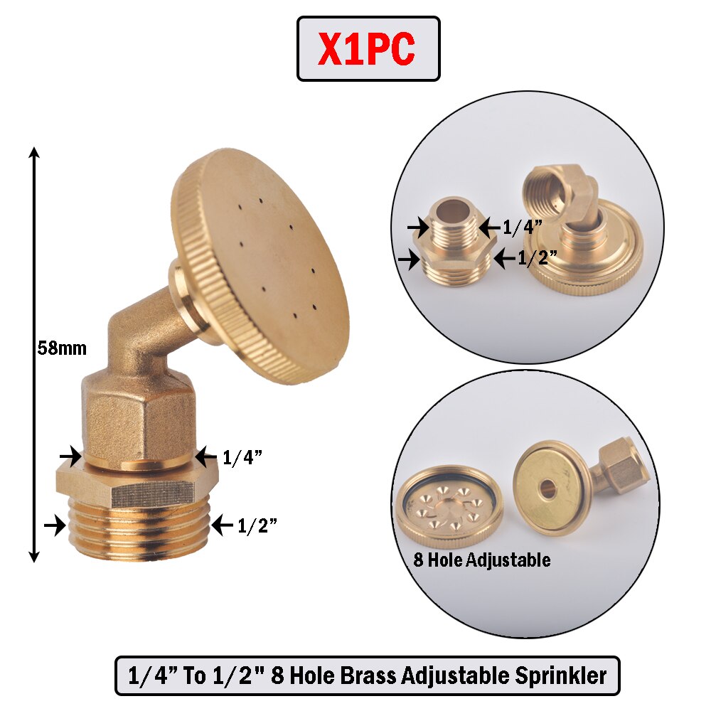 1-8 Hole 1/4" 1/2" 3/4" Brass Sprayer Nozzle Garden Irrigation For Farm Drip Irrigation Pesticide Atomizing Spray Fitting: L