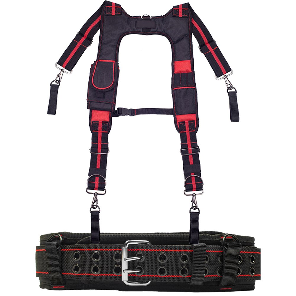 Ensemble de bretelles de travail pour charpentier, ceinture à outils, réglables, rembourrées, lombaires et de style joug, pour électricien