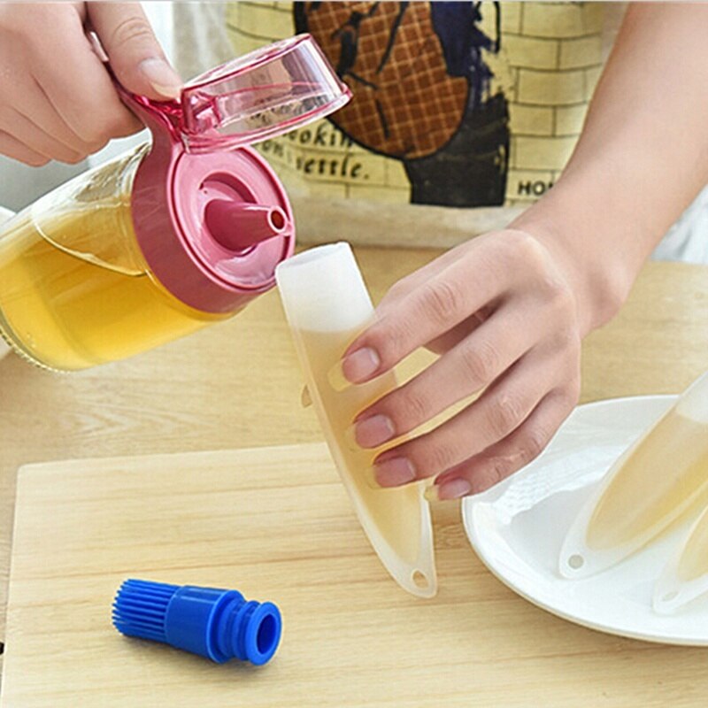 High Silicone Honey Oil Brush Bottle BBQ Baking Pancake Basting Tool