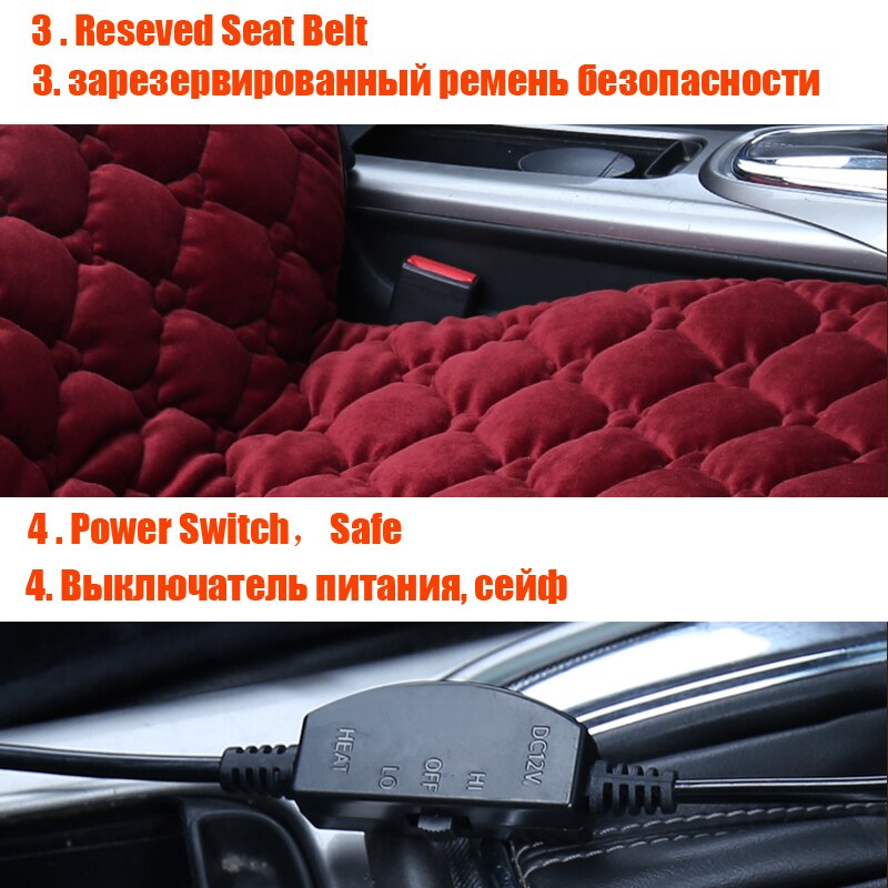 Fast Heated & Adjustable Heated Car Seat Cover Car Electric Heated Seat Car Styling Winter Cushion Pad Cushions Auto Covers 12V