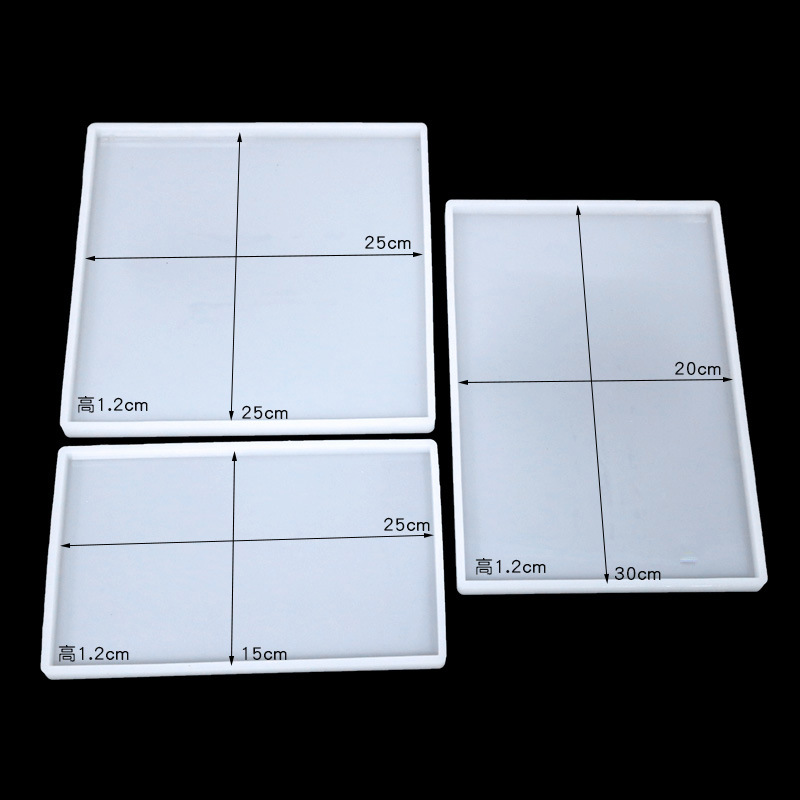 Moule carré rectangulaire épais de grande taille, moulage en résine époxy pour plateau de fabrication de bricolage, 1 pièce