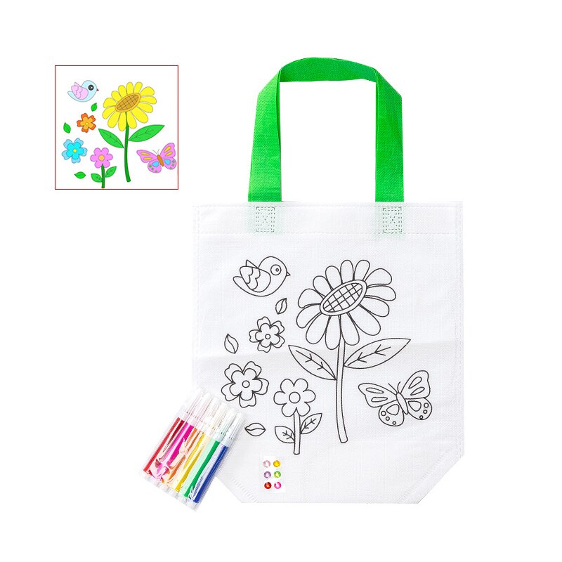 Bambino Giocattolo Fai da Te Dipinta Portatile Borsa di Tela di Scuola Materna Giocattolo Materiale Cornici E Articoli da Esposizione di Giocattoli per Bambini Giocattoli Della Ragazza Kids Crafts Kit Artigianale: 03