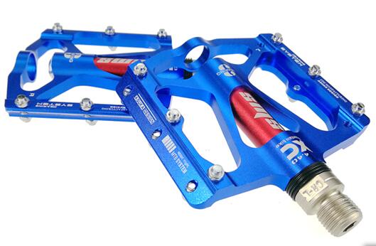 Fiets Pedaal Aluminium Mountainbike Pedaal MTB Road Fietsen Sealed 3 Lagers Pedalen voor BMX Ultralichte Fiets onderdelen: Blauw