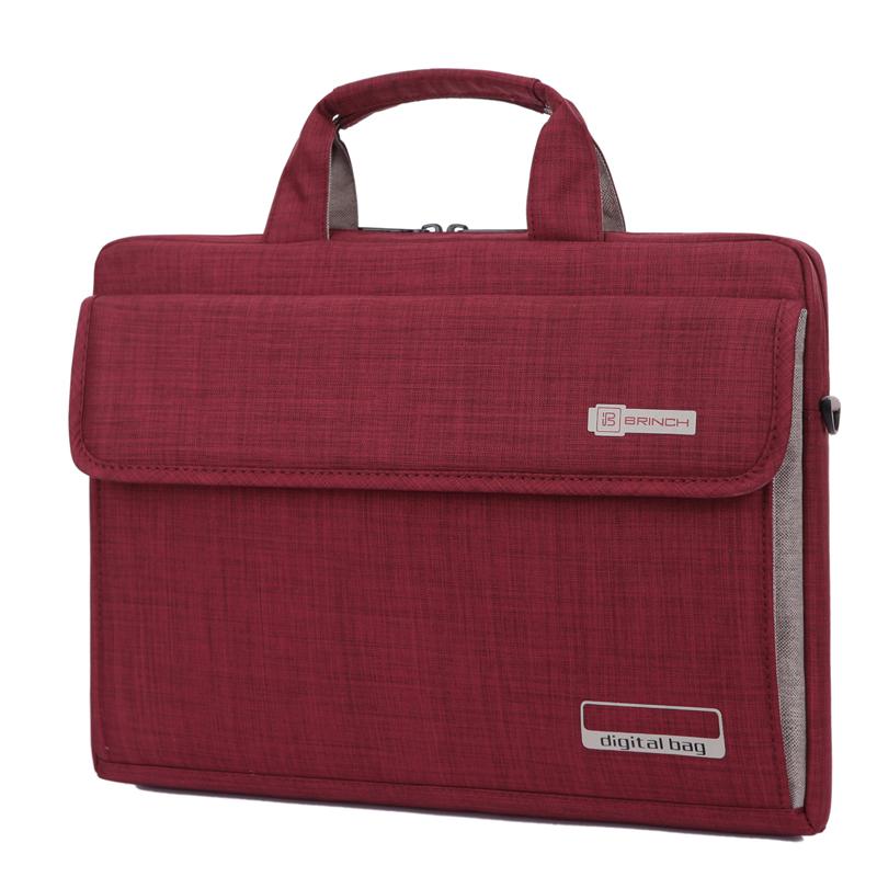 Unisex 6 Colors Big Capacity Nylon 13.3 14 15.6 Inch Laptop Bag Notebook Protective Case Cover Computer Bags: Dark Red / 14"