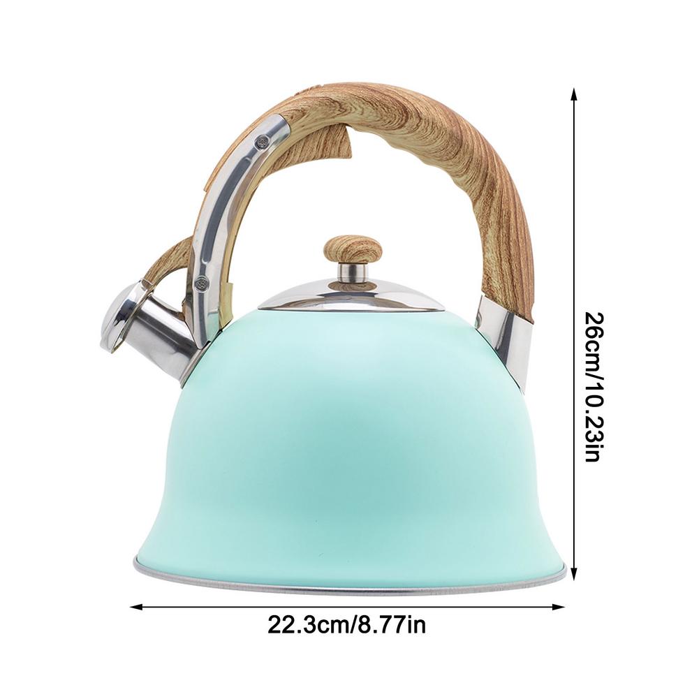 Whistling Tea Kettle Stainless Steel Tea Pots Stylish Kettle With Wood Pattern Anti-slip Handle Whistle Kettle Stovetop Tea P