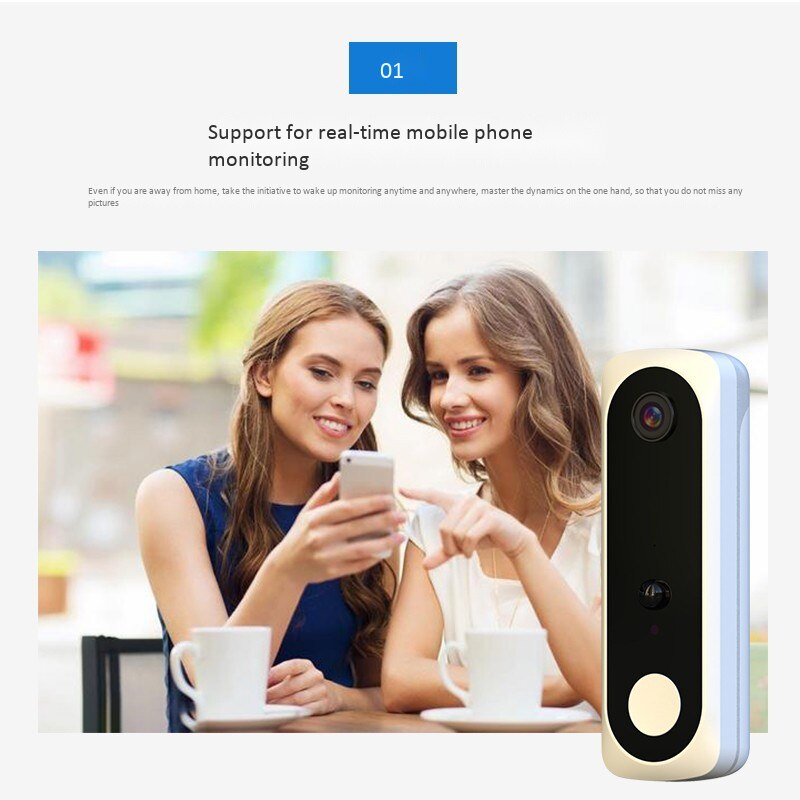 Nova v20 inteligente wi fi câmera de vídeo campainha intercom visual com carrilhão visão noturna campainha da porta ip sem fio câmera segurança em casa