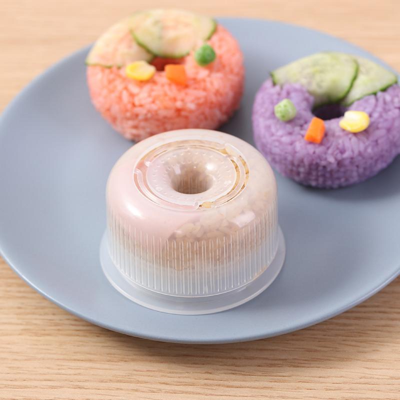 2PCS/Set DIY Sushi Mold Donut-shaped/Triangular Sushi Maker Mold Sushi Kit Japanese Kitchen Bento Accessories TXTB1: Black