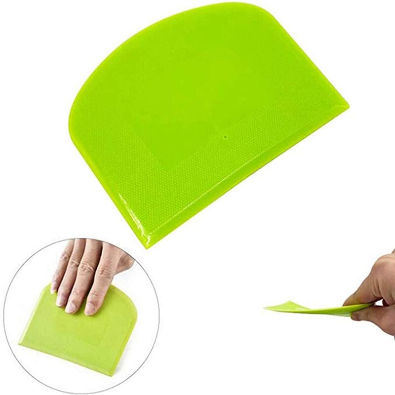 2 Pieces Dough Scraper Bowl Scraper Food-Safe Plastic Dough Cutter Flexible Plastic Scraper Practical Bench Scraper