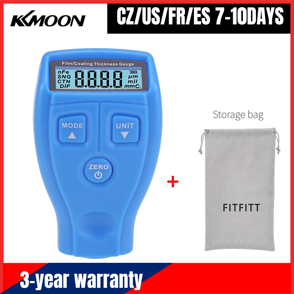 Paint Thickness Tester Car Coating Film Thickness Gauge 0~2000um Digital Coating Meter With LCD Display car Paint Films Tester: TYPE 1-BL