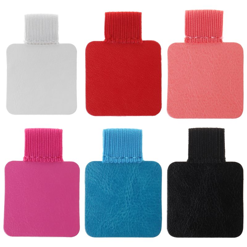3pcs Square Self-adhesive Leather Pen Clip Pencil Elastic Loop For Notebooks Journals Clipboards Pens Holder