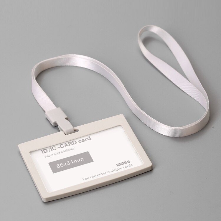 86x54mm ID Karte Halter Horizontale/Vertikale mit Original Lanyard, für Studenten/Business/Mitarbeiter, Preis: H White Set