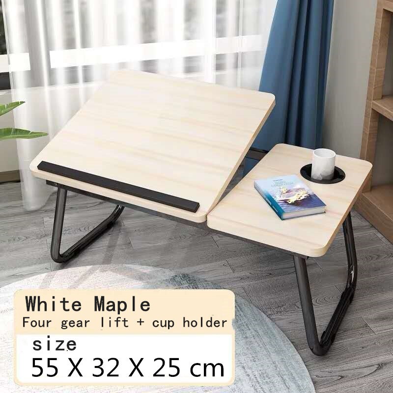 Bureau d'ordinateur Portable pliant à la maison pour lit et canapé ordinateur Portable lit plateau Table bureau Portable pour étude et lecture: white maple