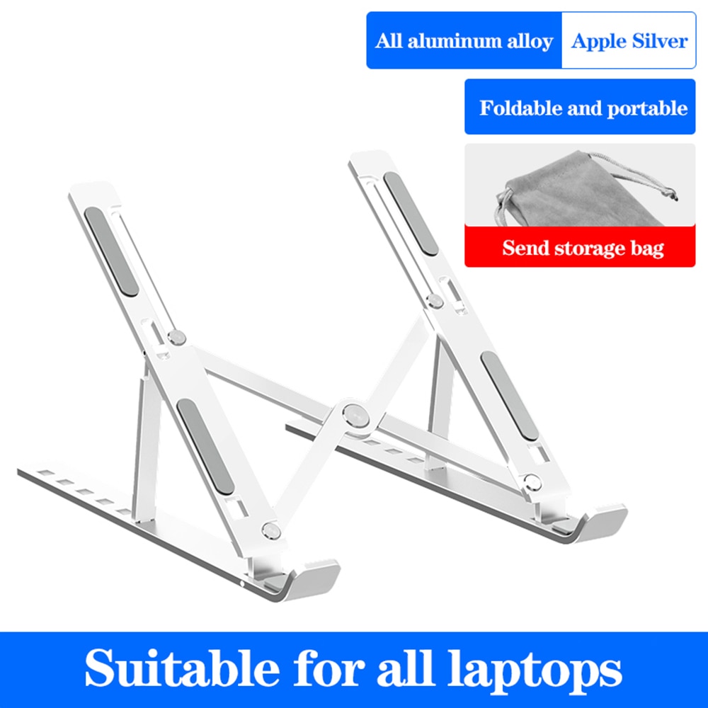 Soporte para portátil de altura ajustable aluminio, soporte elevador, soporte ergonómico portátil para Notebook de 7 a 17 pulgadas para MacBook Air Pro
