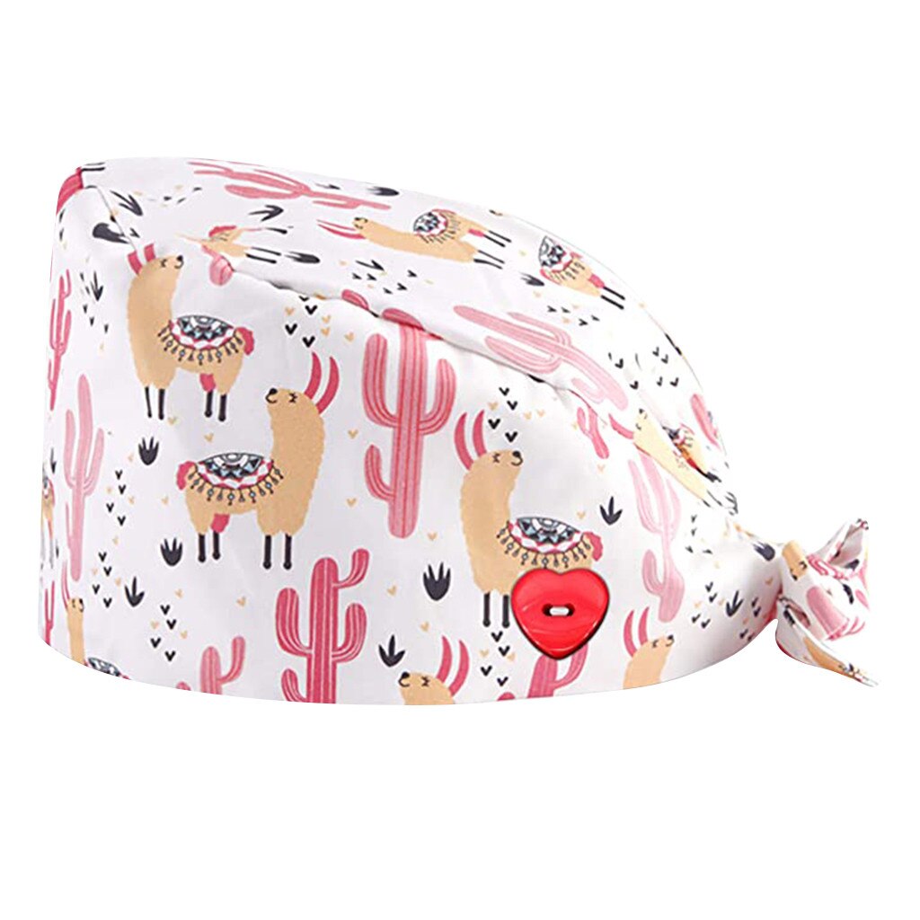 Beautician Dust Cap Multicolor Cartoon Cartoons Printing Cap Scrub Cap Casual Gourd Hat Adjustable Unisex Chef Hat