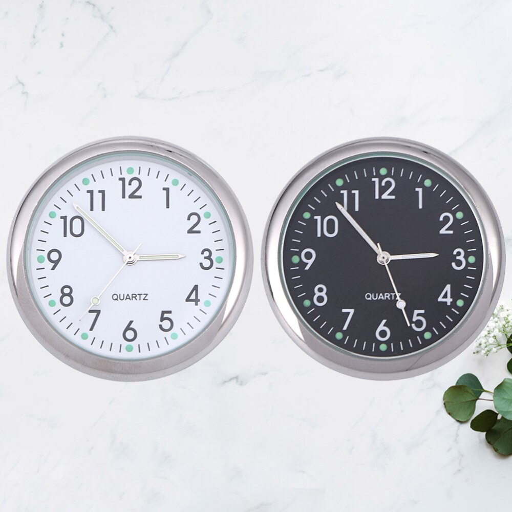 2 st bil instrumentbräda klockor självhäftande nattlysande universell stick-on pekklocka digital klocka för bil