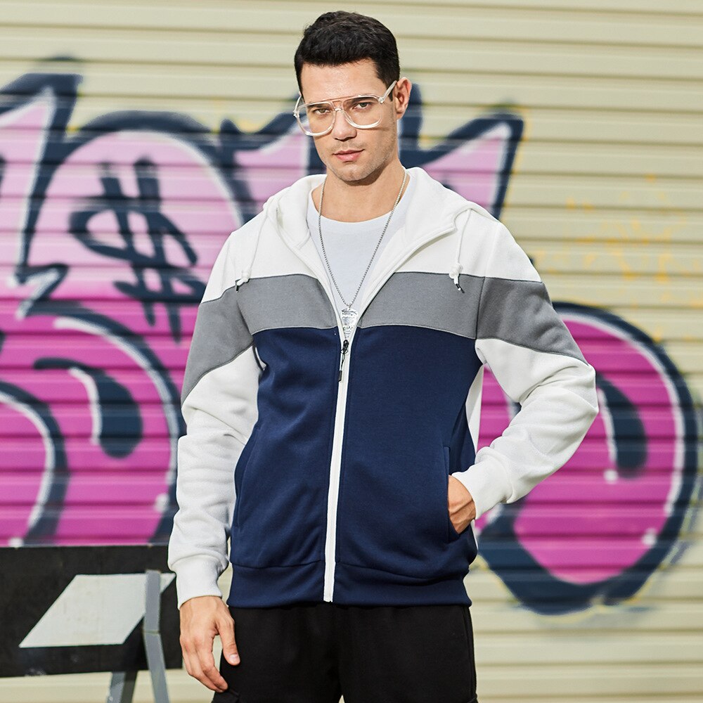 Jesień nowy męski sweter dopasowane kolory moda sweter męski damski Casual sport bluzki Sudadera Deportiva bluza z kapturem
