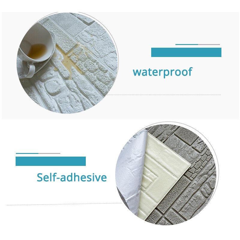 3D Foam Wallpaper Bar Restaurant Living Room Marble Wall Decor DIY Self-adhesive Waterproof Wall Sticker Modern Home Decor