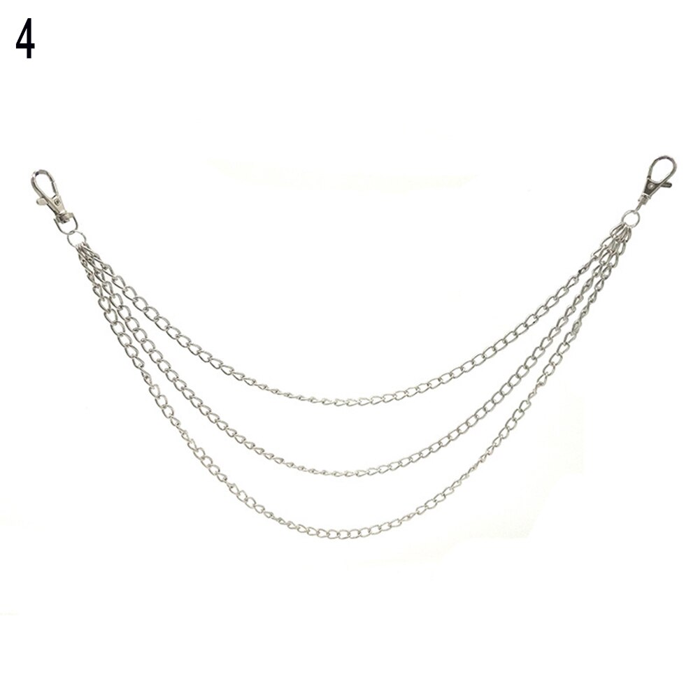 1-3 Layer Rock Punk Haak Broek Zilveren Ketting Jeans Legering Decoratie Kettingen Broek Taille Link Riem mode Metalen Portemonnee: 4