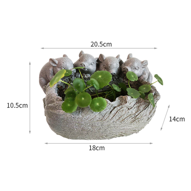 Neue GrüNe Rettich Hydrokultur Sukkulente Blume Topf Kreative Ebene Blumentopf Zimmer Blumen Heimat Dekorationen Nette Schwein Vase Ornamente: B