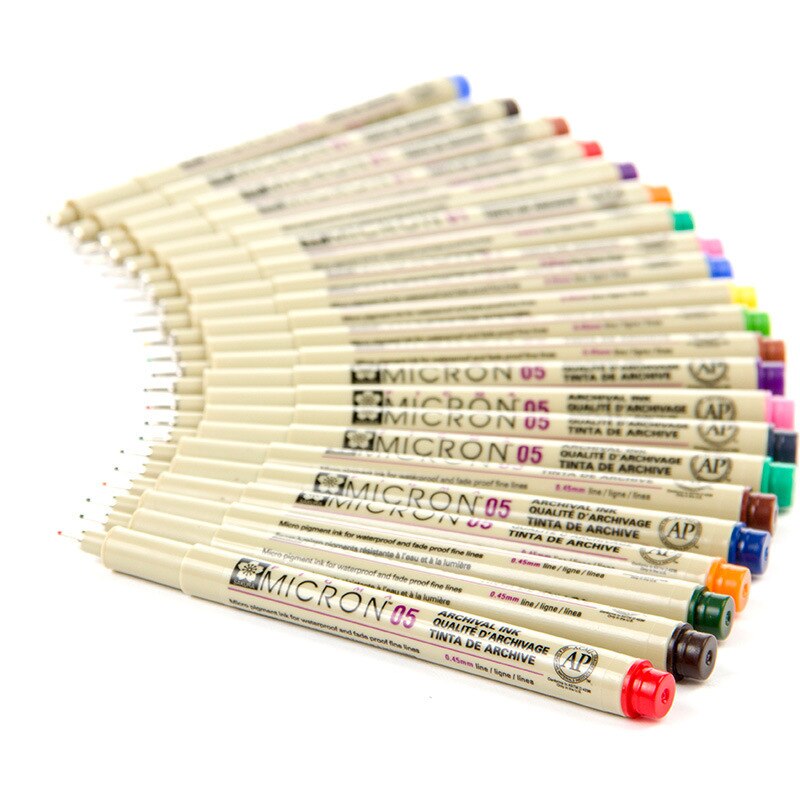 1Pcs Colors Porous-Point Pens Waterproof Hand-Drawn Sketch Needle Pen Dawing Liner Fineliner Cartoon Signature Pen