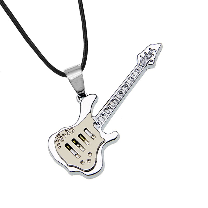 Punk Stijl Roestvrij Bas Ketting Cool Mannen Muzikale Gitaar Hanger Jongen Sieraden Accessoires Vrouwen Trui Keten: Silver Rope Chain