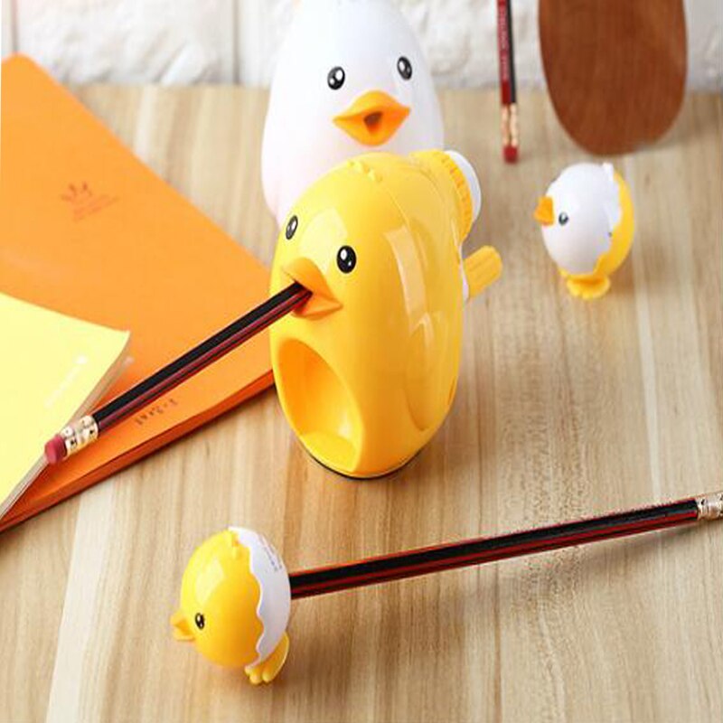 Taille-crayon jaune et blanc, 1 pièce, ensemble taille-crayon Kawaii pour filles et garçons