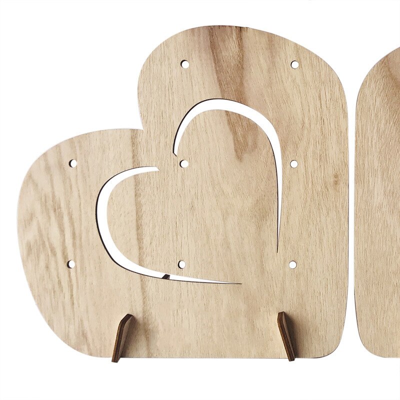 Houten Donut Stands Hartvormige Houder Voor Bruiloft Verjaardag Party Donuts Display Hoek Decoratie Fq-Ing: 2Pcs E