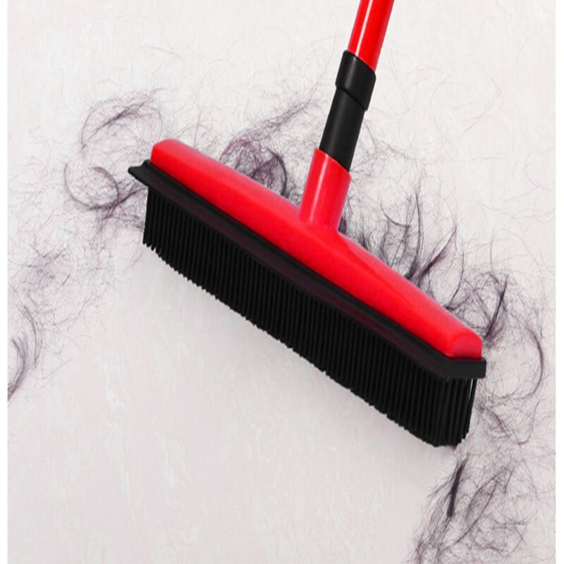 Rubber Bezem Hoofd Schoon Tapijt Pet Hair Brush Verstelbare Veegmachine Wasbaar Makkelijk Schoon Bezem Hoofden Vegen Glazenwasser
