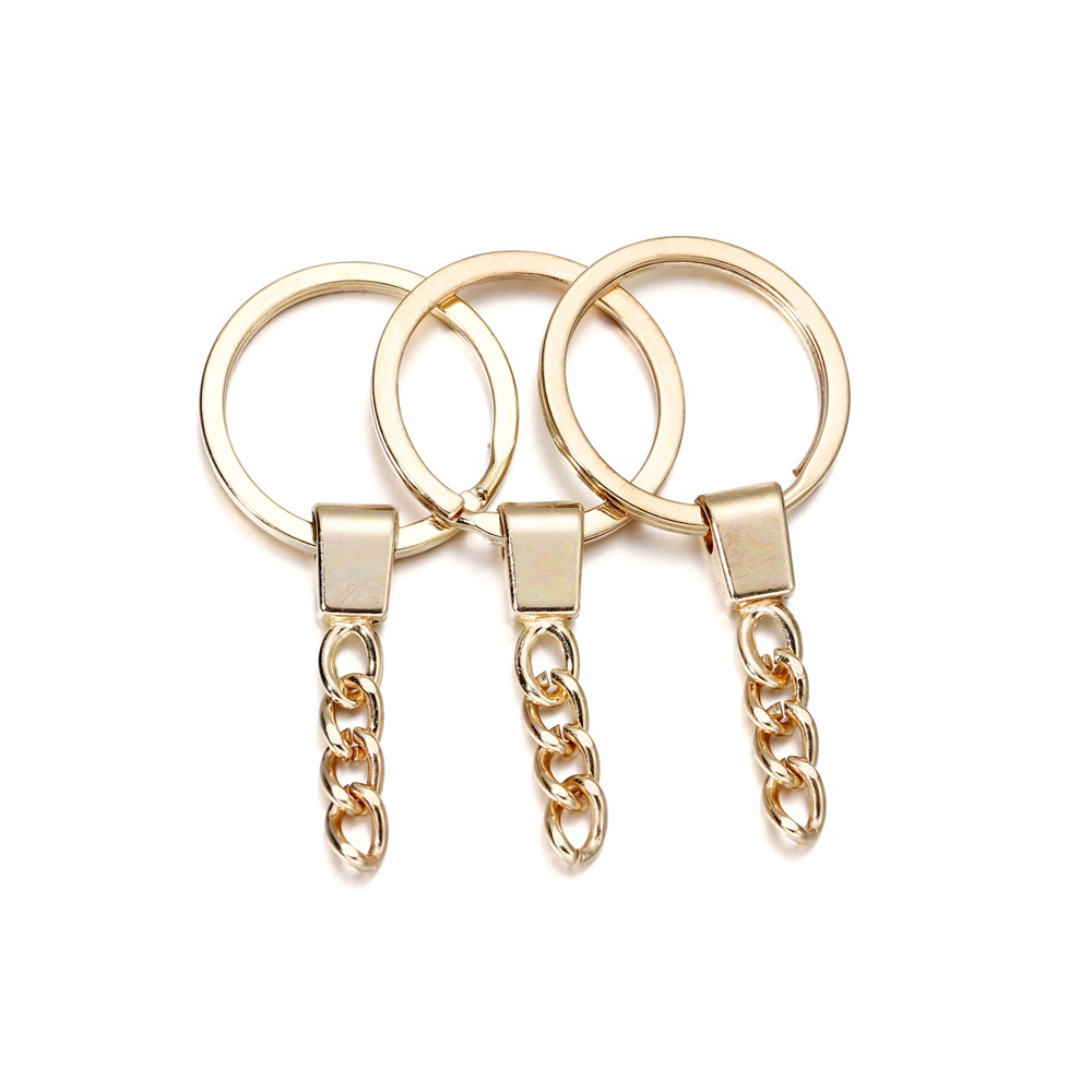 5 Teile/los 30mm Schlüssel Ring Schlüssel Kette Gold Farbe Lange Runde Split Schlüsselanhänger für DIY Schlüssel Kette Schmuck machen: green