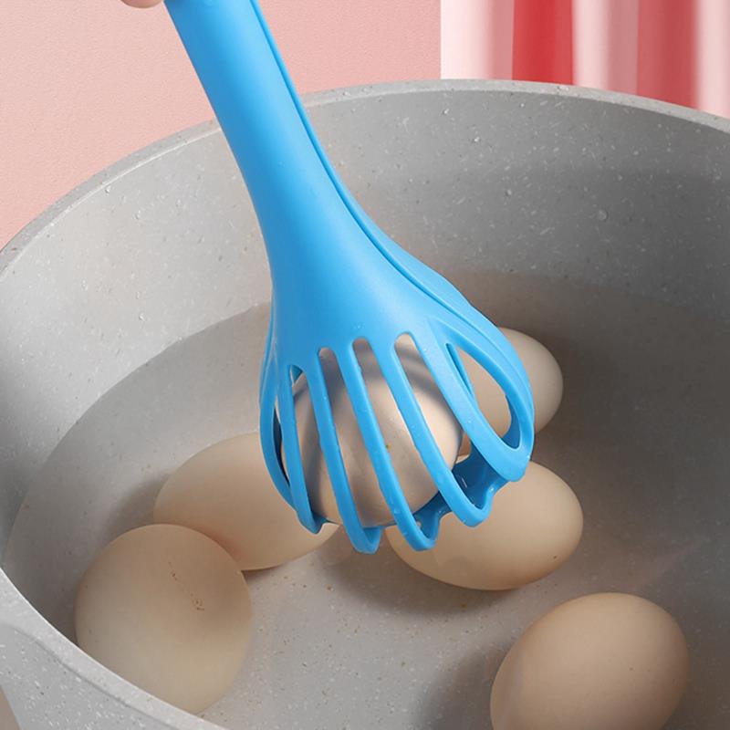 Fouet de cuisine en plastique polyvalent, manuel à double usage, pince à aliments, passoire pour la cuisson, outil de cuisine domestique