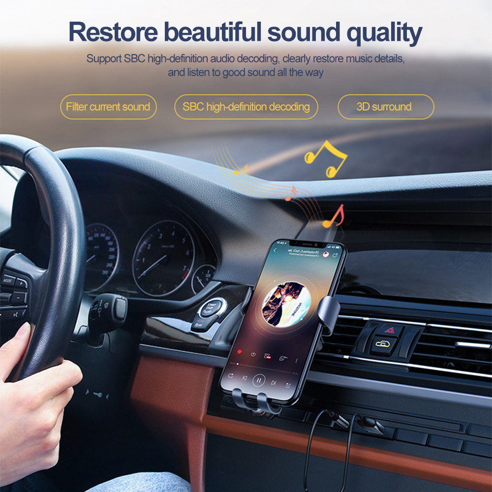 Bluetooth aux-adapter usb  to 3.5mm -kontakt bilstereo musikkmikrofon bluetooth 5.0 håndfrisett for bil bluetooth-sender
