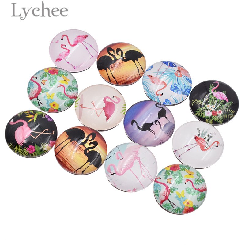 Lychee Leven 4Pcs Flamingo Koelkast Magneet Animal Ronde Koelkast Magnetische Sticker Home Keuken Decoratie