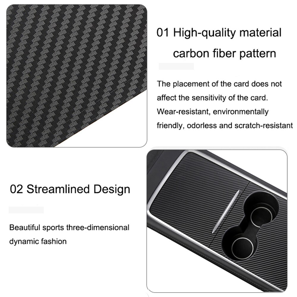 2PCS Car Central Control Panel Sticker Wood Center Console Model3/Y Interior Film Wood Grain For Tesla Model 3 Model Y