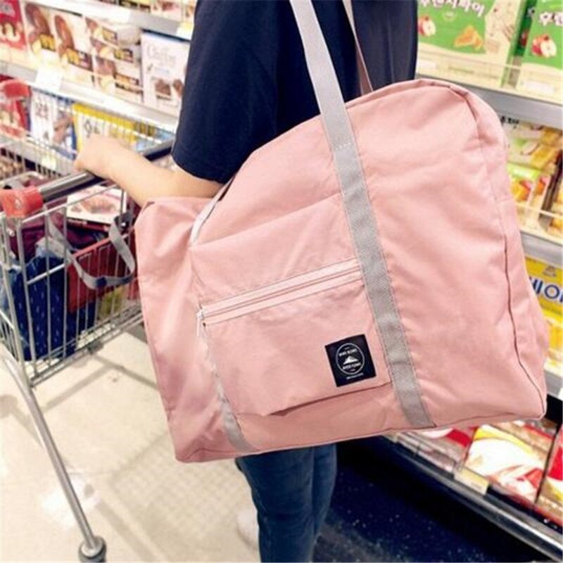 Bolsas de viaje de nailon impermeables para hombre y mujer, organizador de bolso de lona plegable de gran capacidad, cubos de embalaje, bolsa de fin de semana para chica y Mujer