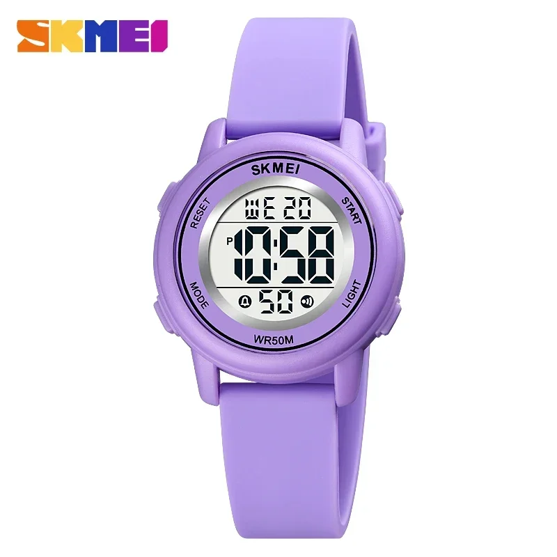 SKMEI 1721 Bunte LED-Digital-Armbanduhr für freundlicher, wasserdicht, Alarm, Kinderuhren, Montre Enfant, Jungen- und Mädchen-Sport-Kinderuhr: Dunkelgelb