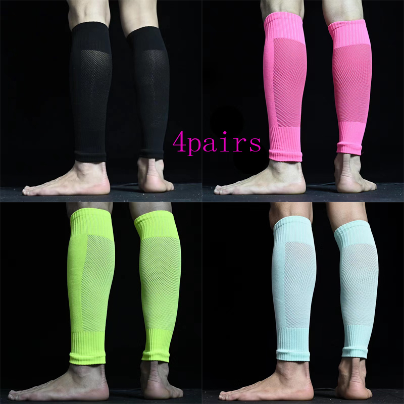 Chaussettes de Football respirantes sans pieds, protège-tibia professionnels, jambières fixes, paquet de pieds pour protéger le mollet, 2023