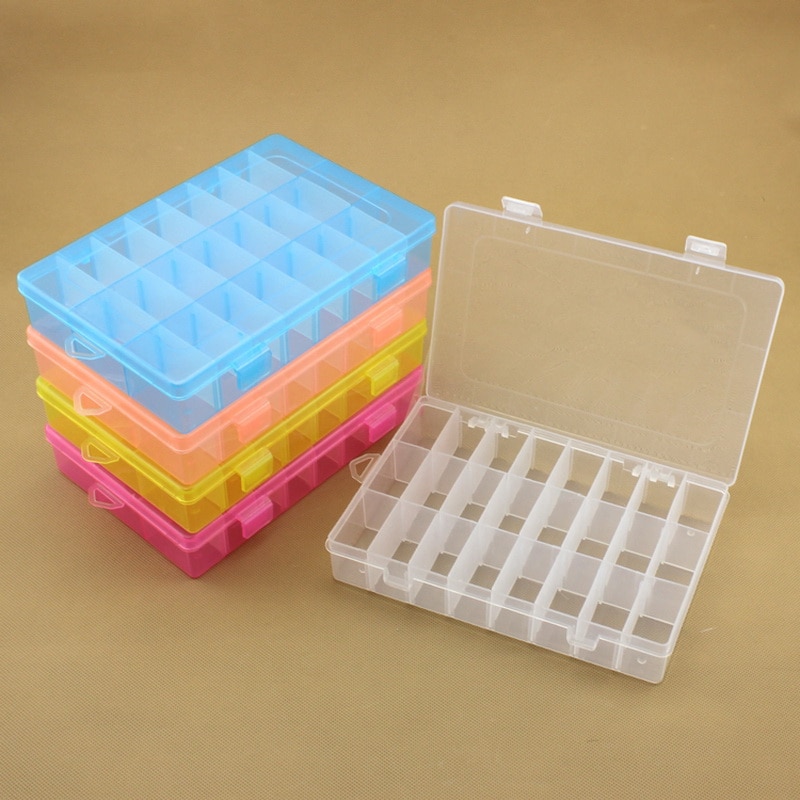 Doorzichtige Plastic Sieraden Doos Organisator Opslag Container Met Verwijderbare Verdelers Nail Art Kralen Oorbellen Display Case