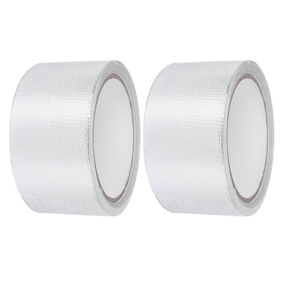 Aluminum duct tape, 2 pieces 50 mm x 10 m Heat-resistant, flame-retardant silver aluminum tape for