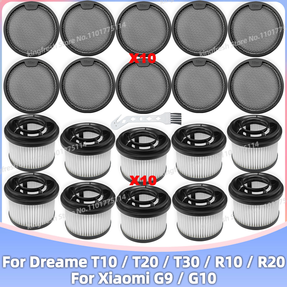 Passend für Dreame T10 / T20 / T20 Profi / T30 / T30 Neo / R10 / R10 Profi / R20, Xiaomi G9 / G10 Ersatzteile Vornachfilter